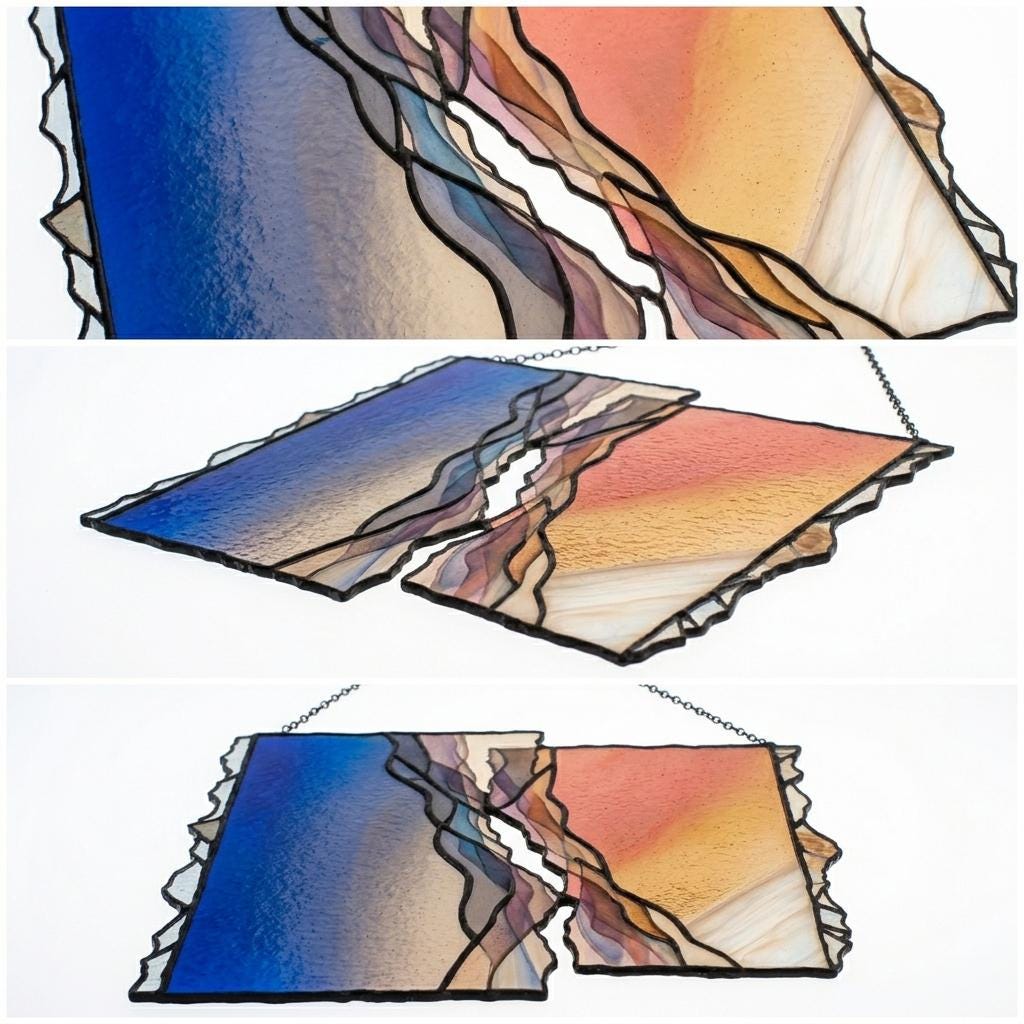 Geometric Sunset Glass Suncatcher