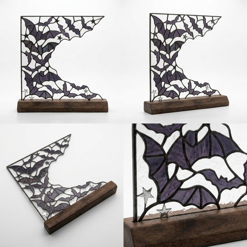 Bat Swarm Glass Decor
