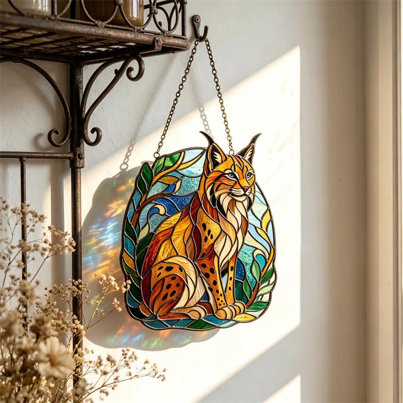 Lynx Glass Suncatcher
