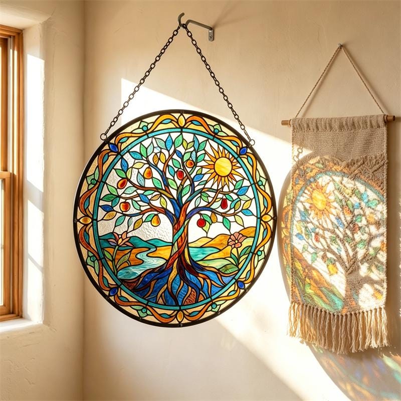Tree of Life Glass Suncatcher