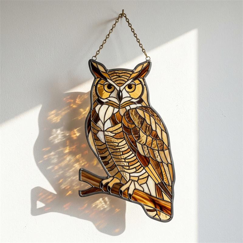 Owl Glass Suncatcher