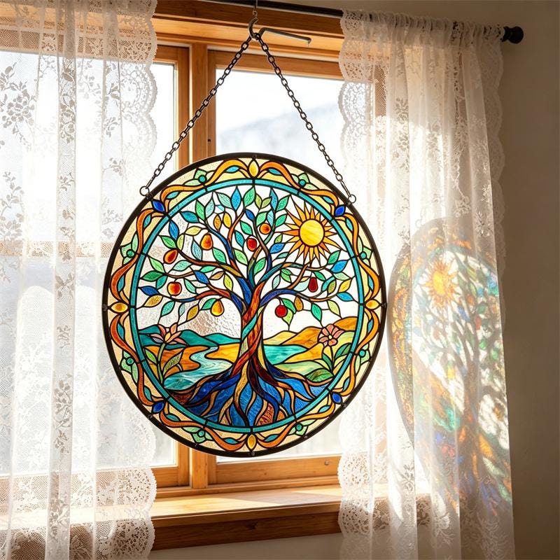 Tree of Life Glass Suncatcher