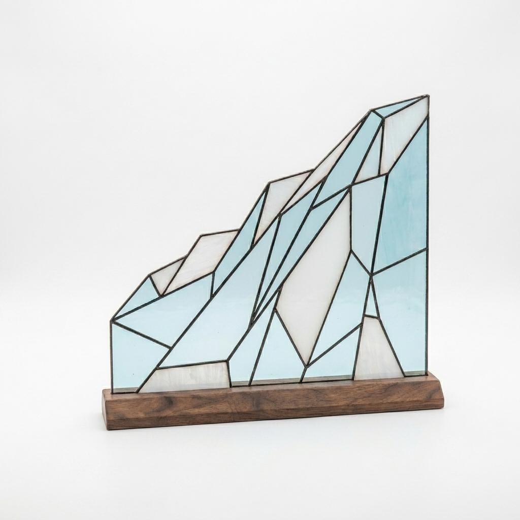 Geometric Glacier Glass Decor