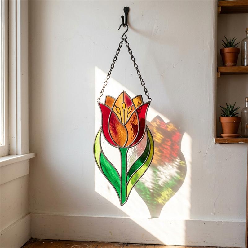 Tulip Glass Suncatcher