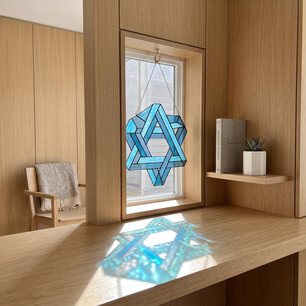 Blue Optical Illusion Glass Suncatcher