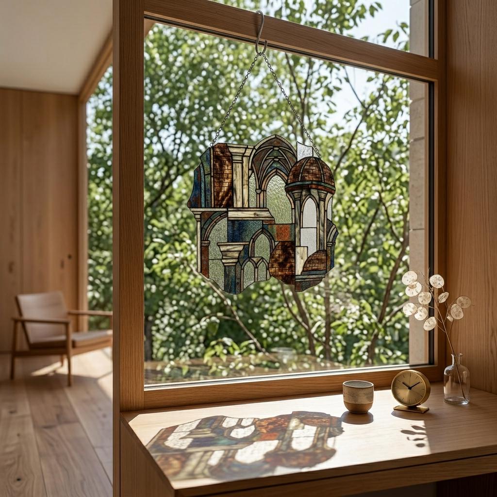 Gothic Cathedral Glass Suncatcher