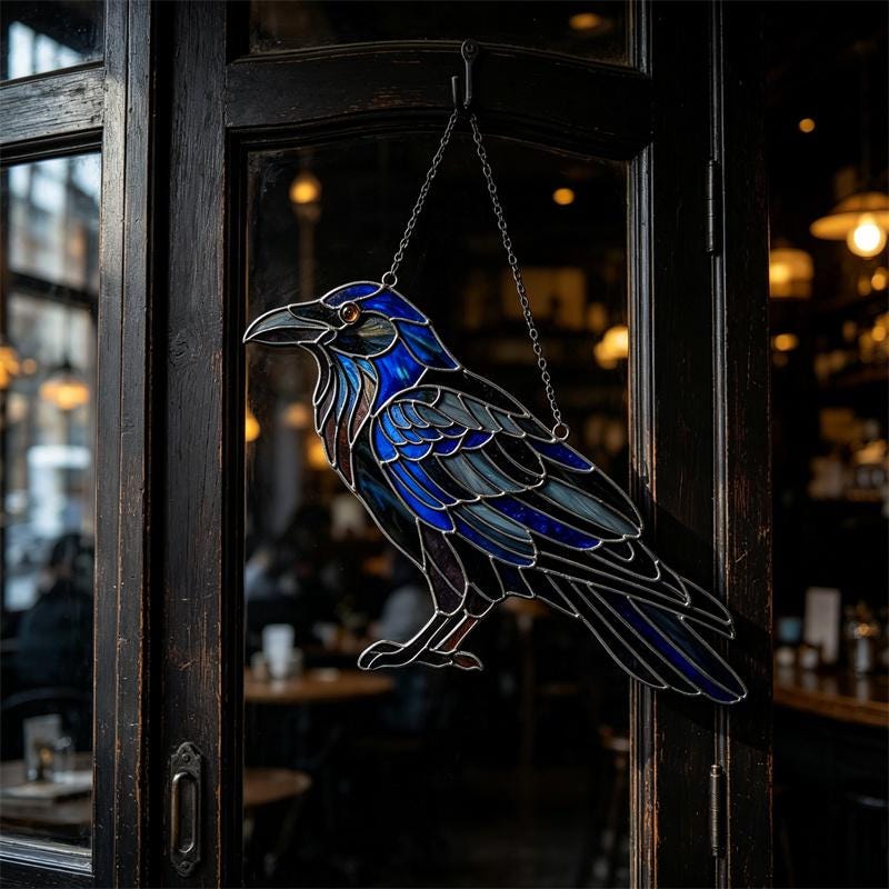Raven Glass Suncatcher