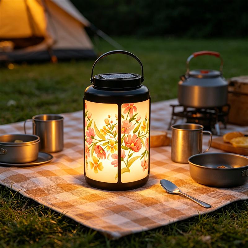 Floral Patio Solar Lantern