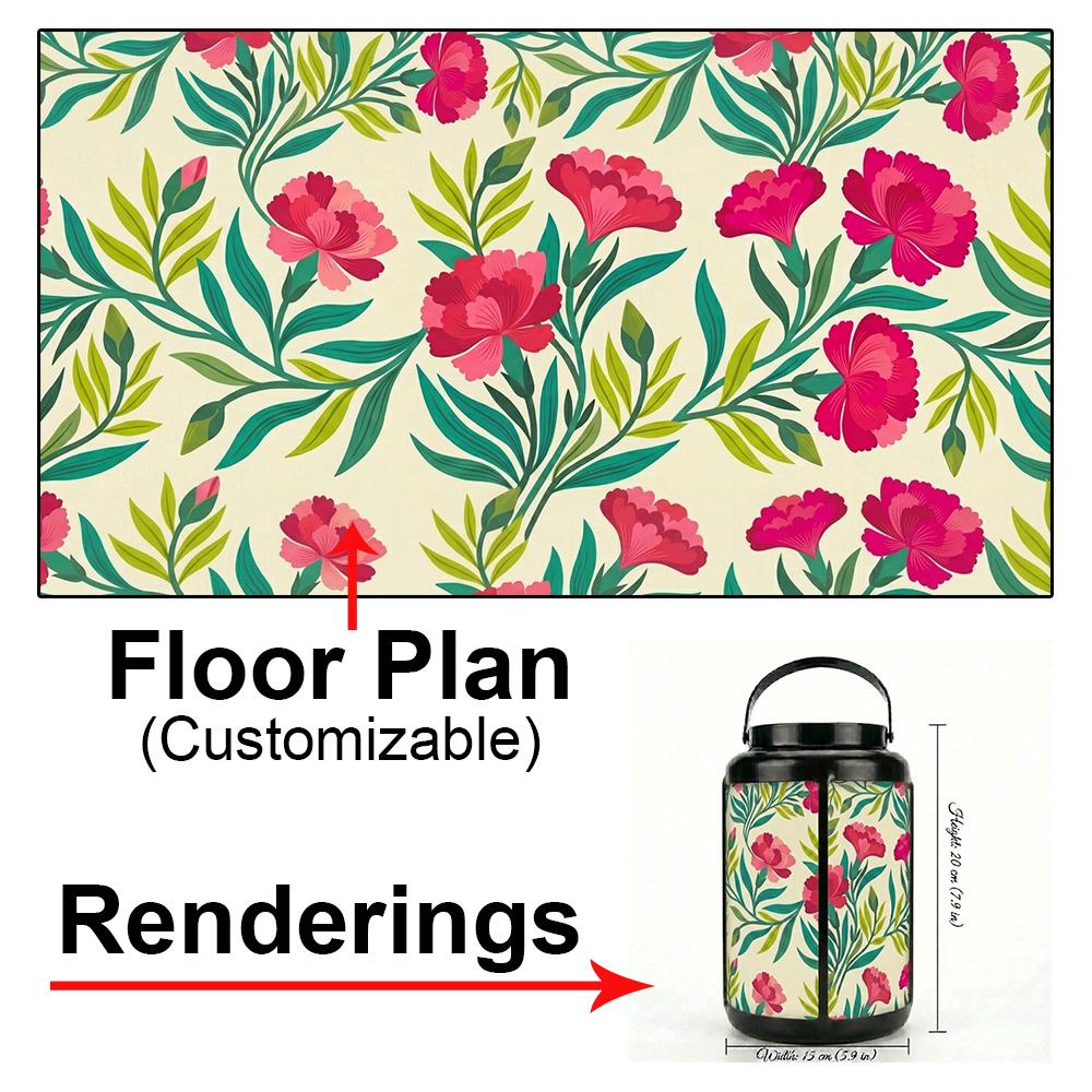 Floral Print Solar LED Lantern