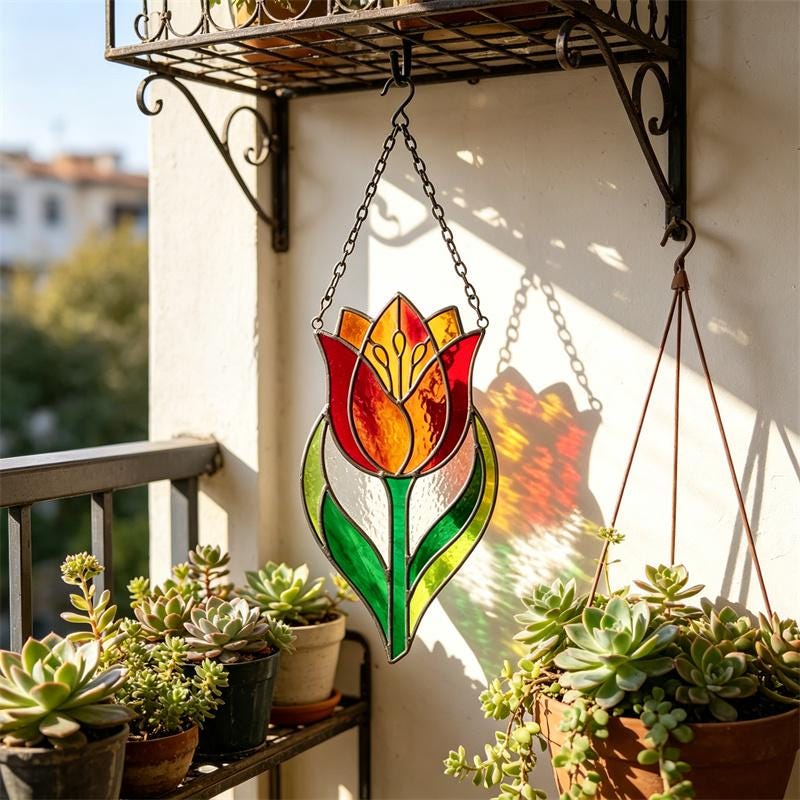Tulip Glass Suncatcher