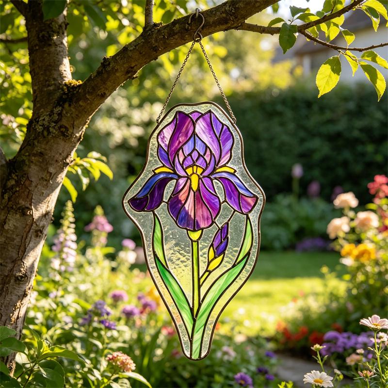 Iris Glass Suncatcher