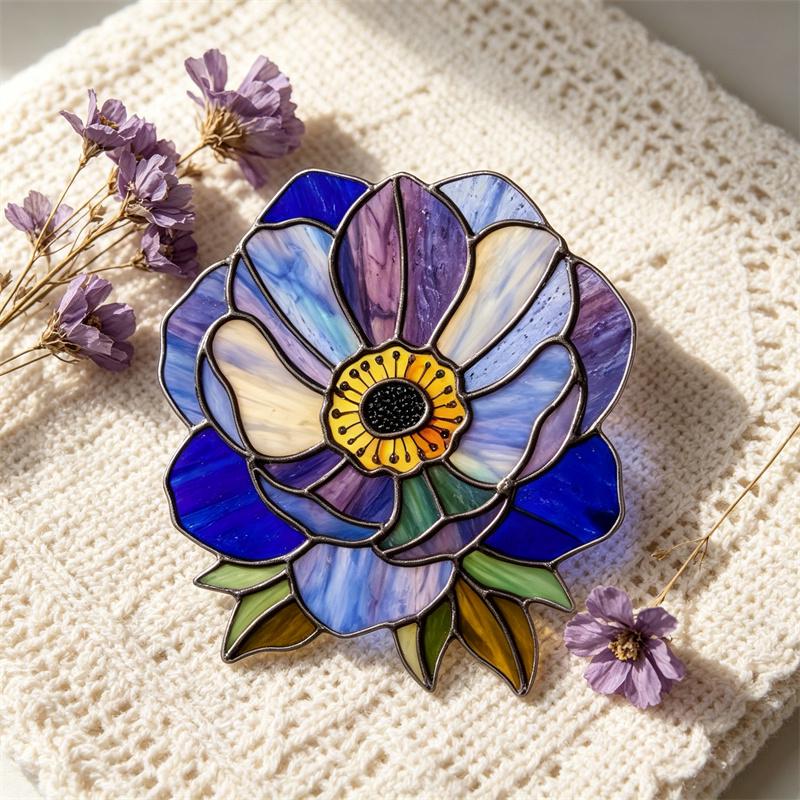 Botanical Flower Glass Suncatcher