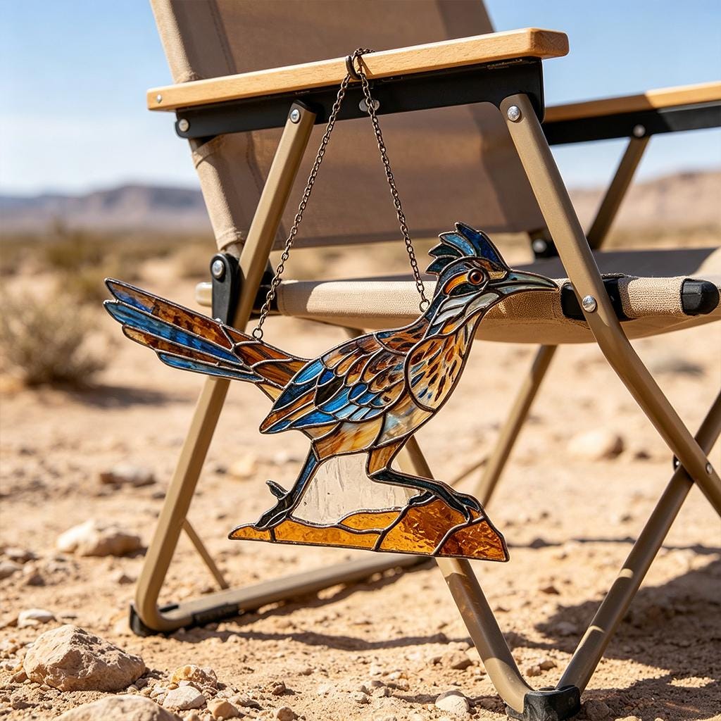 Roadrunner Glass Suncatcher