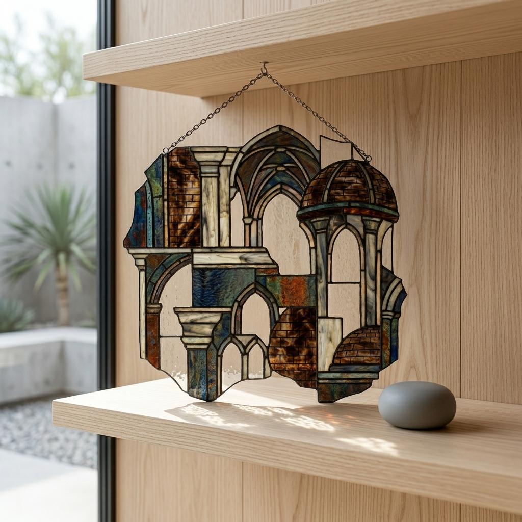 Gothic Cathedral Glass Suncatcher