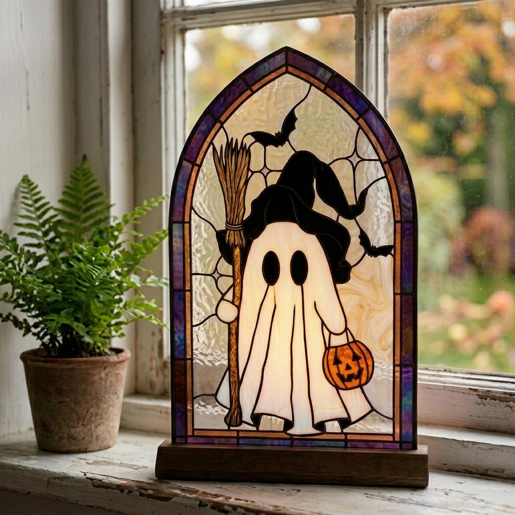 Gothic Arch Ghost Glass Decor