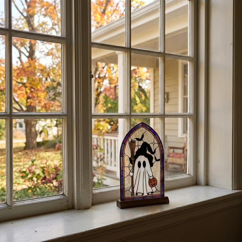 Gothic Arch Ghost Glass Decor