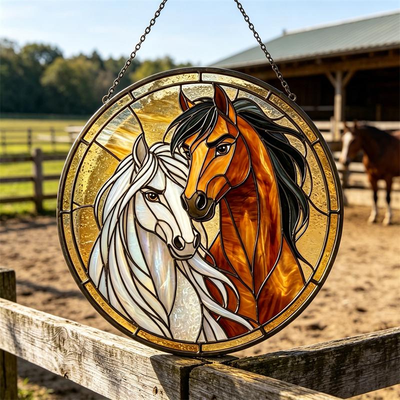Rustic Horse Glass Suncatcher