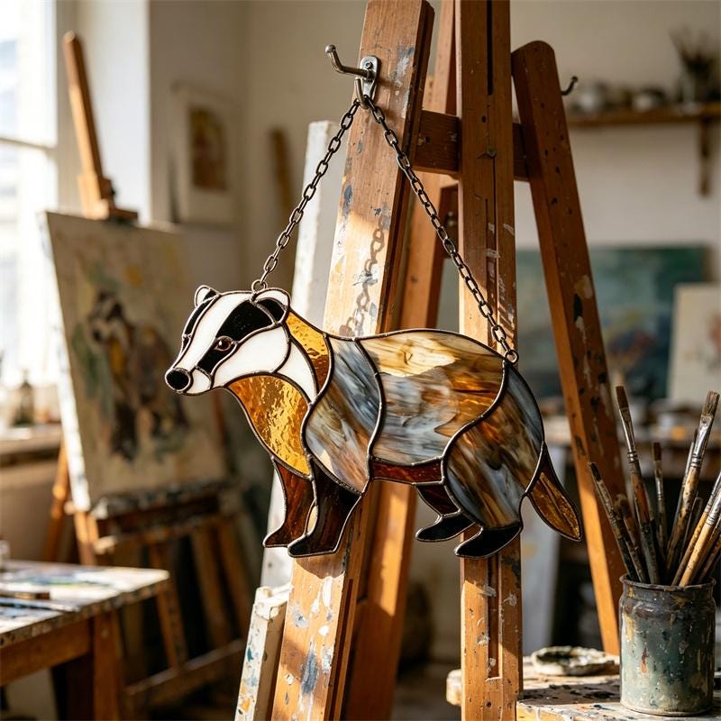 Badger Glass Suncatcher