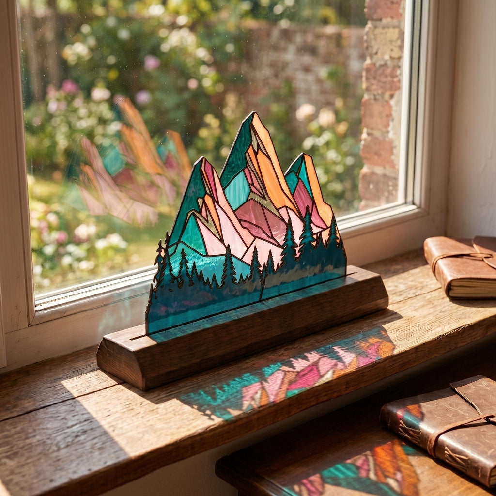 Pink Mountain Glass Decor