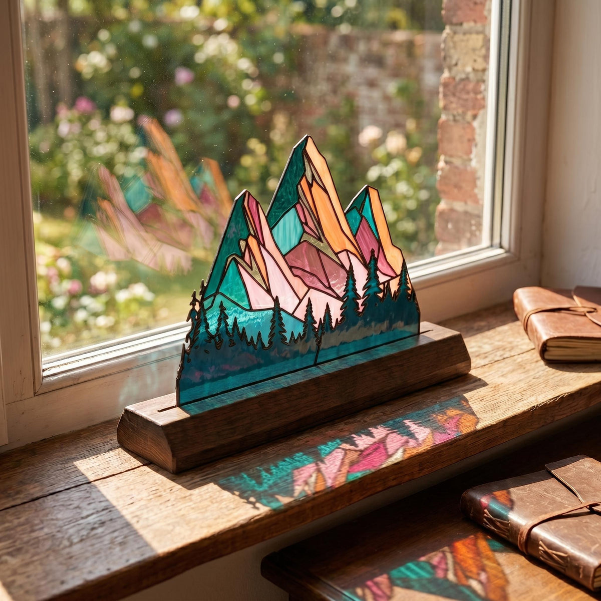 Pink Mountain Glass Decor
