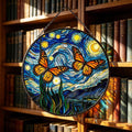 Starry Night Butterfly Glass Suncatcher