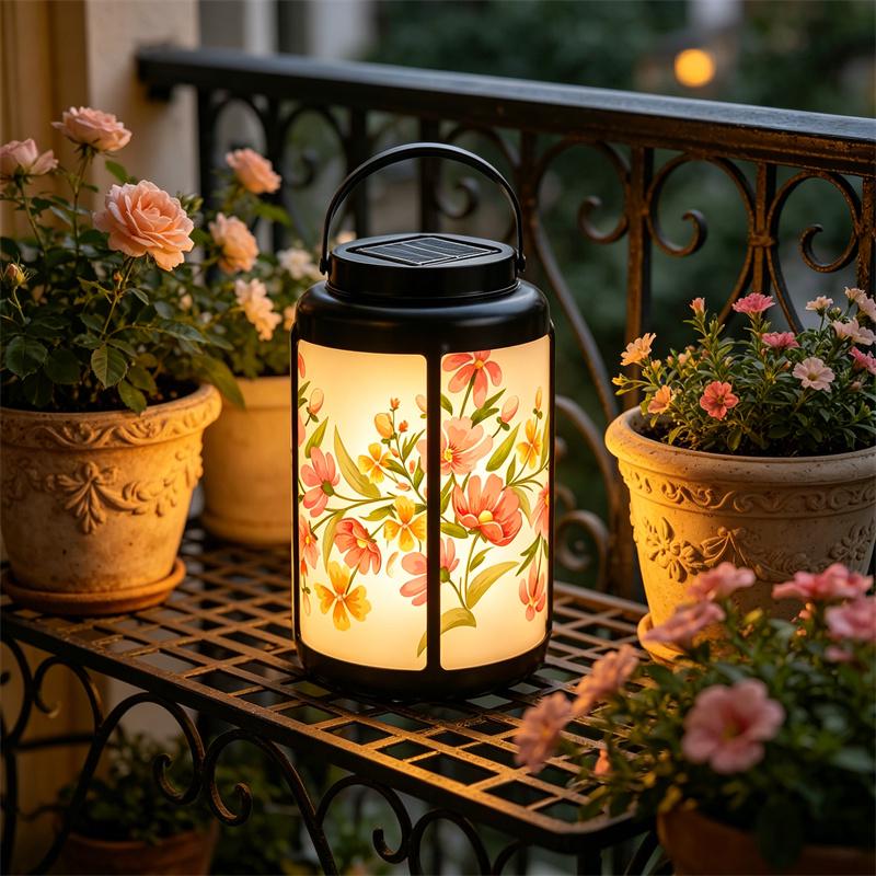 Floral Patio Solar Lantern