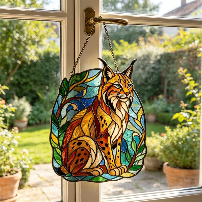 Lynx Glass Suncatcher
