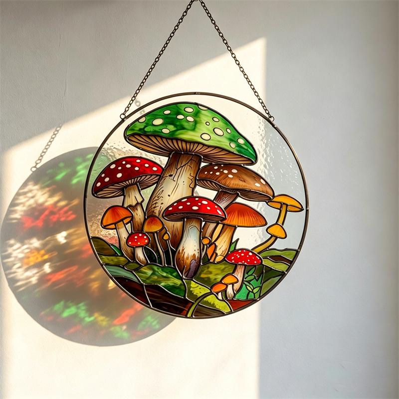 Mushroom Glass Suncatcher