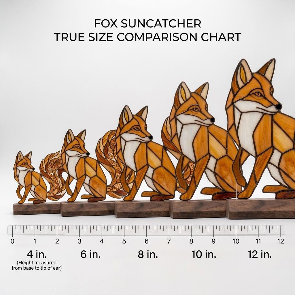 Spiral-Tail Fox Glass Decor