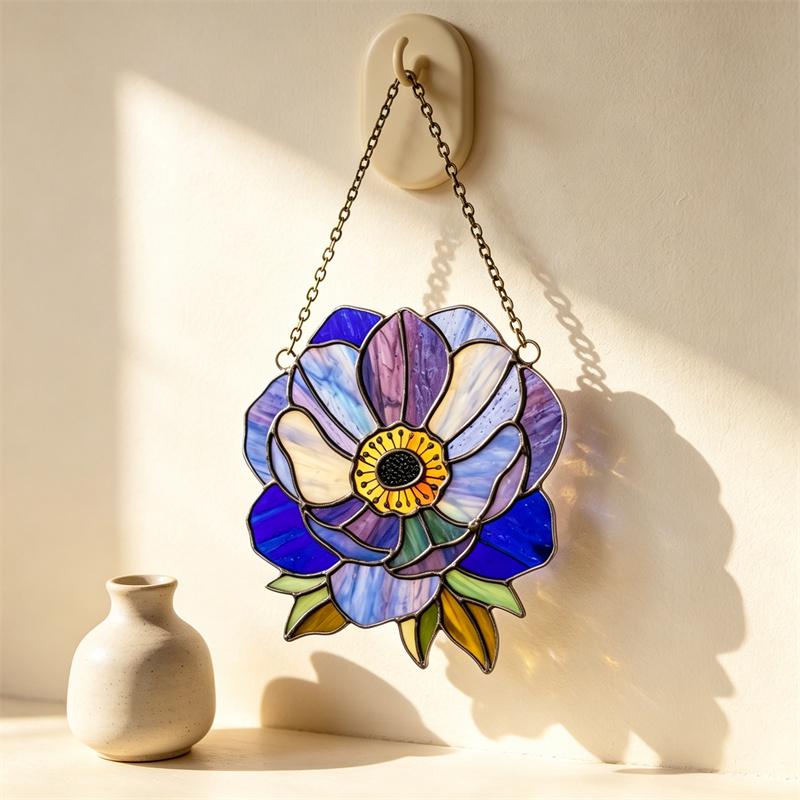 Botanical Flower Glass Suncatcher
