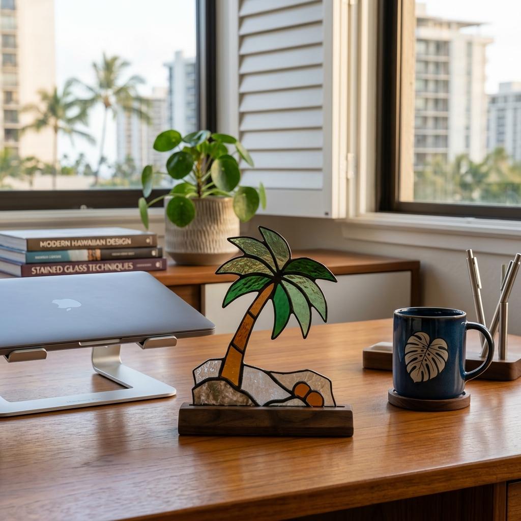 Tropical Palm Glass Decor