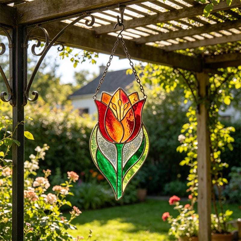 Tulip Glass Suncatcher