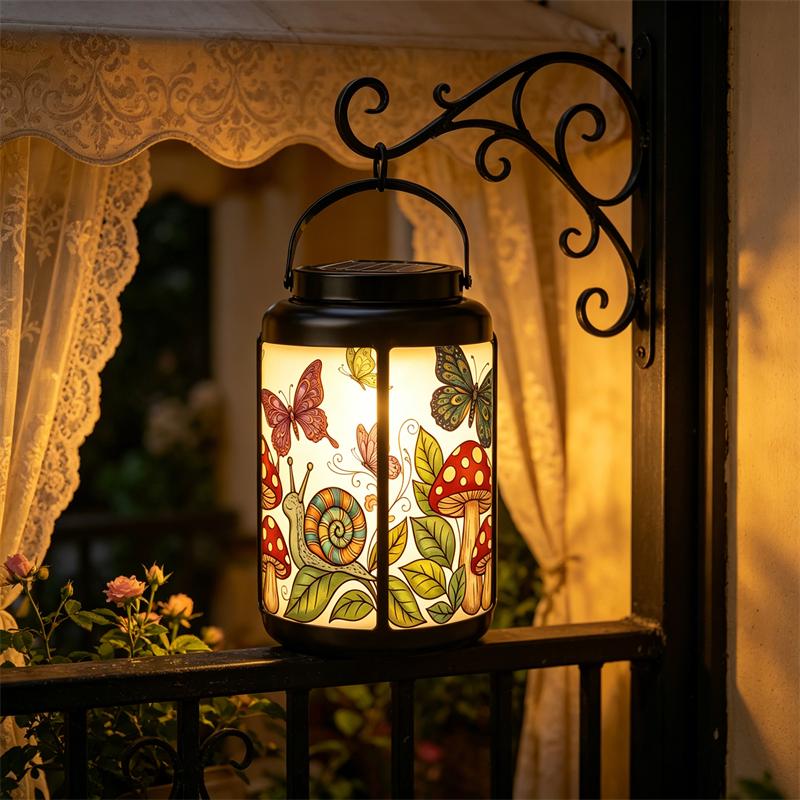 Butterfly Snail and Mushroom Solar Lantern