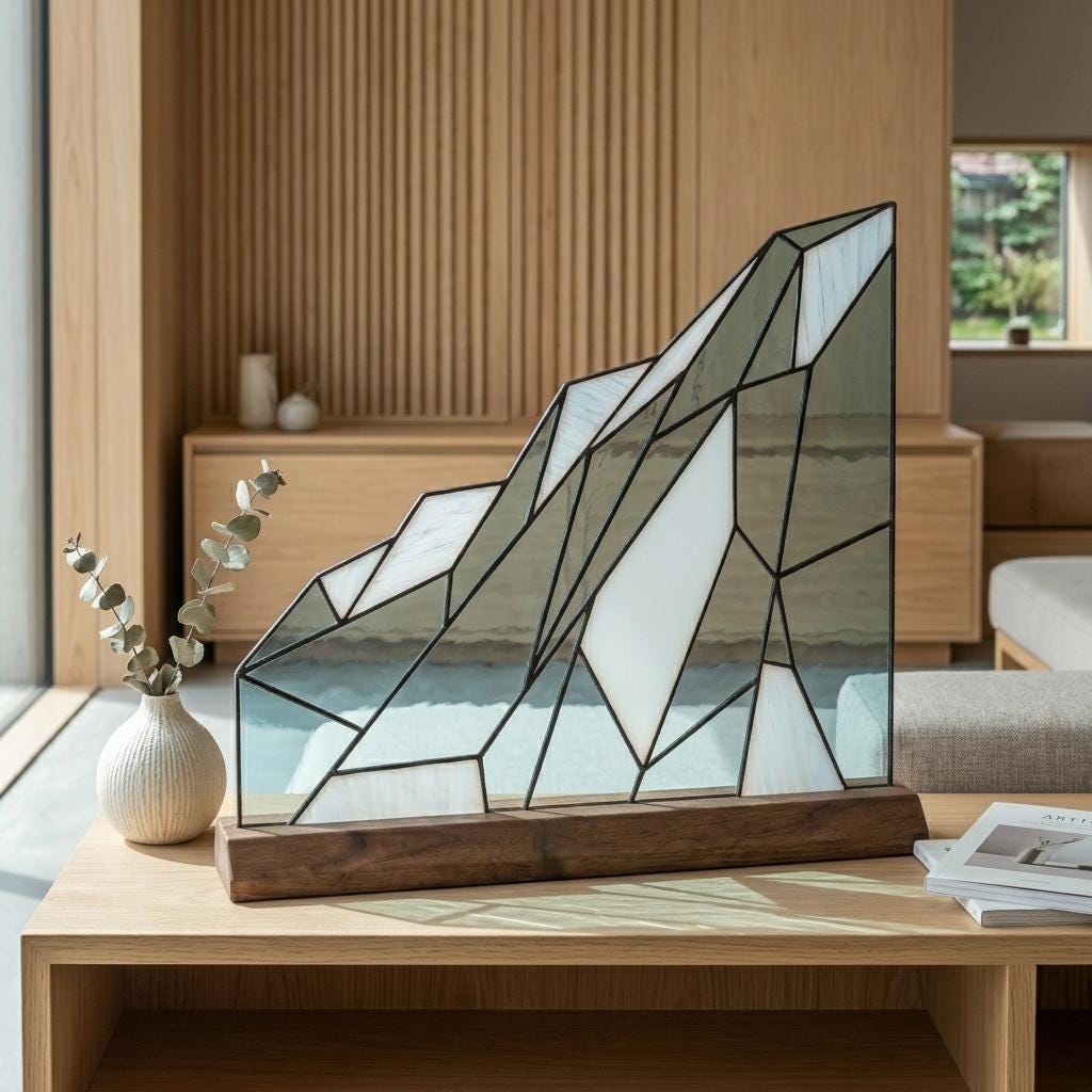 Geometric Glacier Glass Decor