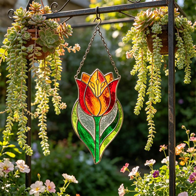 Tulip Glass Suncatcher