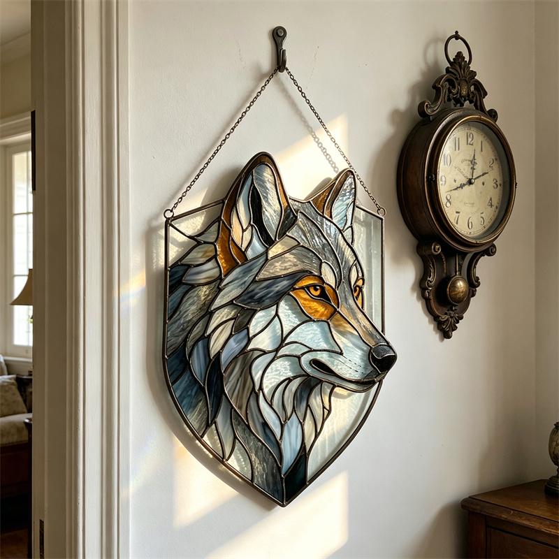 Wolf Glass Wall Hanging
