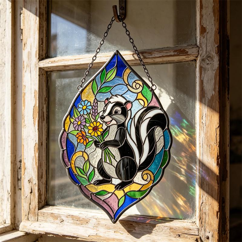 Skunk Glass Suncatcher