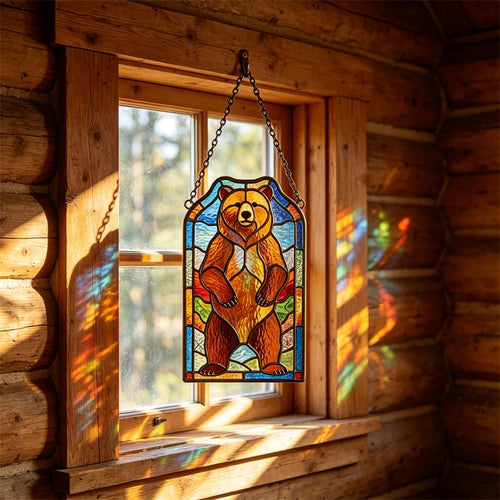 Bear Glass Wall Hanging