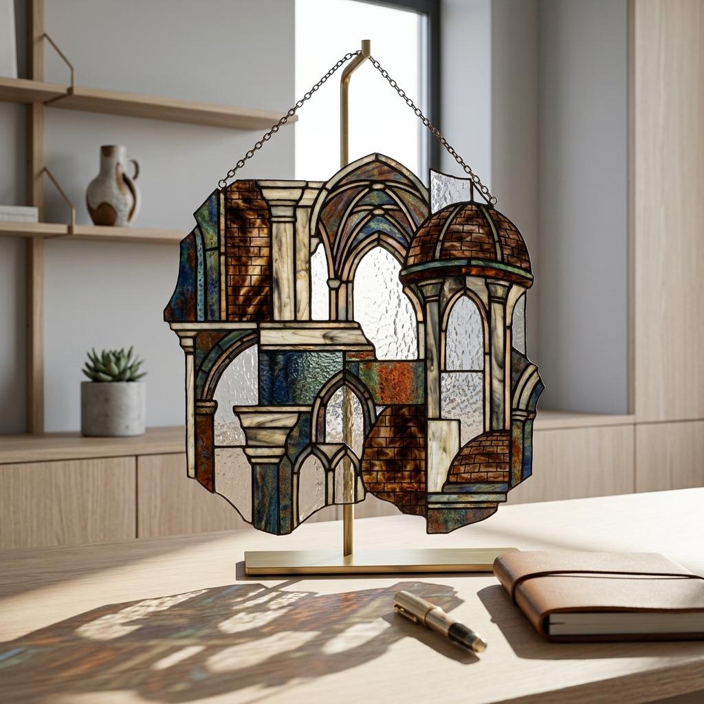 Gothic Cathedral Glass Suncatcher