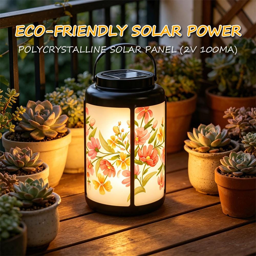 Floral Patio Solar Lantern