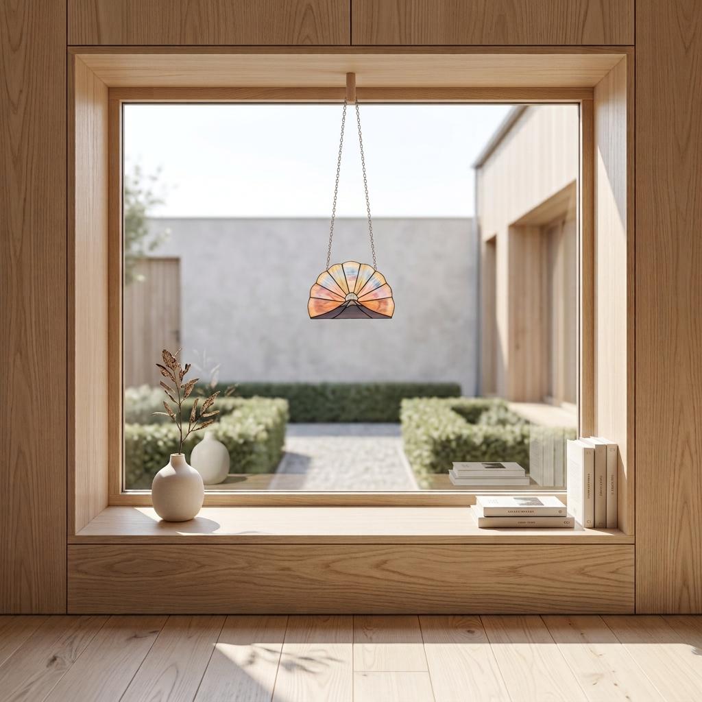 Mount Fuji Sunrise Glass Suncatcher