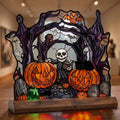 Spellbook Skeleton Glass Decor