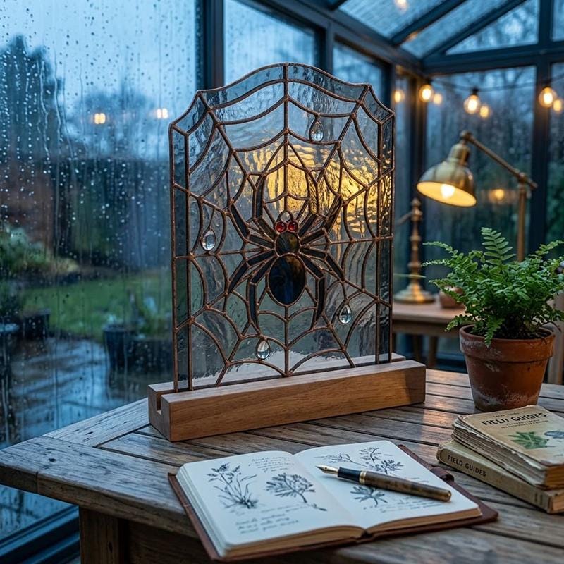 Spider Web Glass Decor