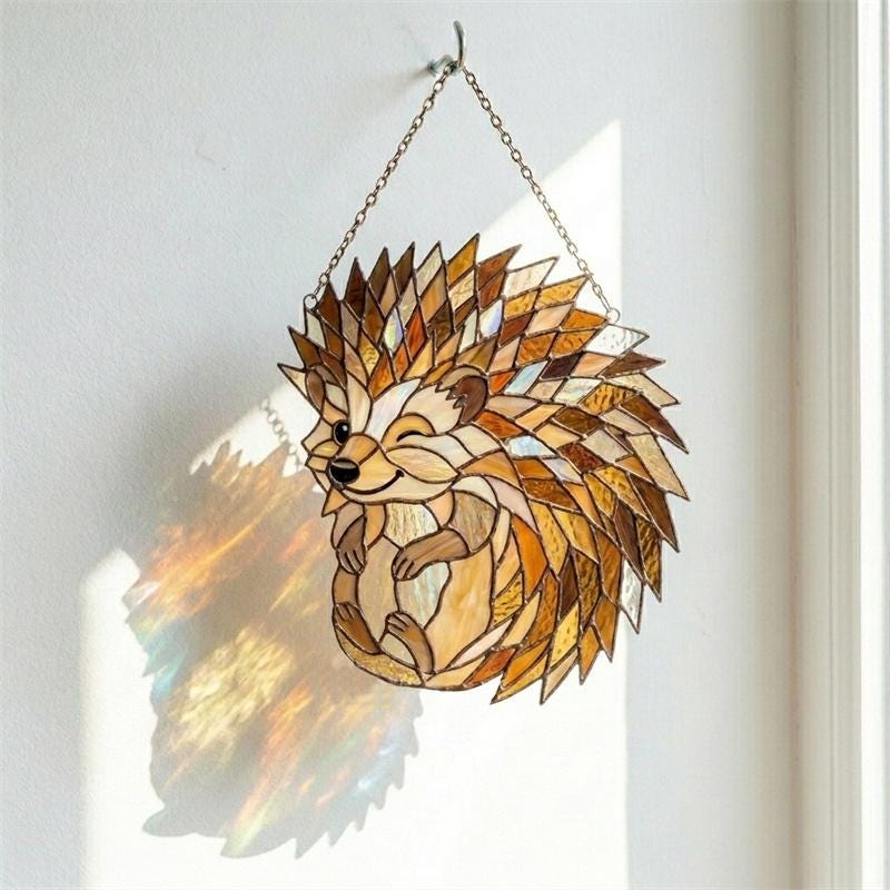 Hedgehog Glass Suncatcher
