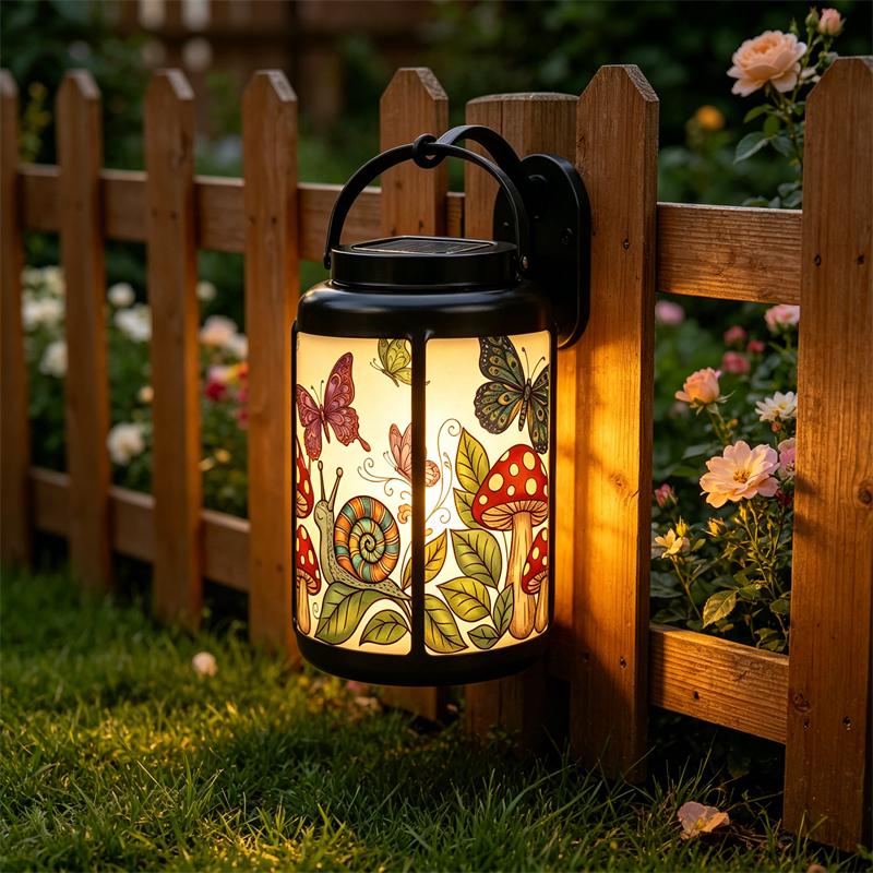 Butterfly Snail and Mushroom Solar Lantern