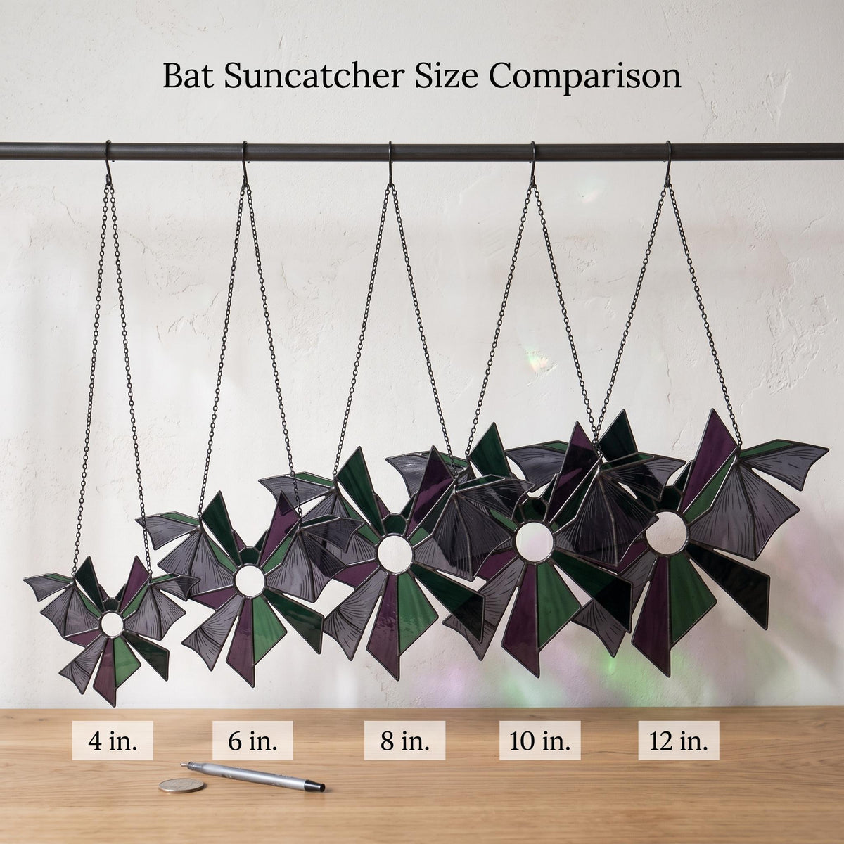 Deconstructed Bat Glass Suncatcher