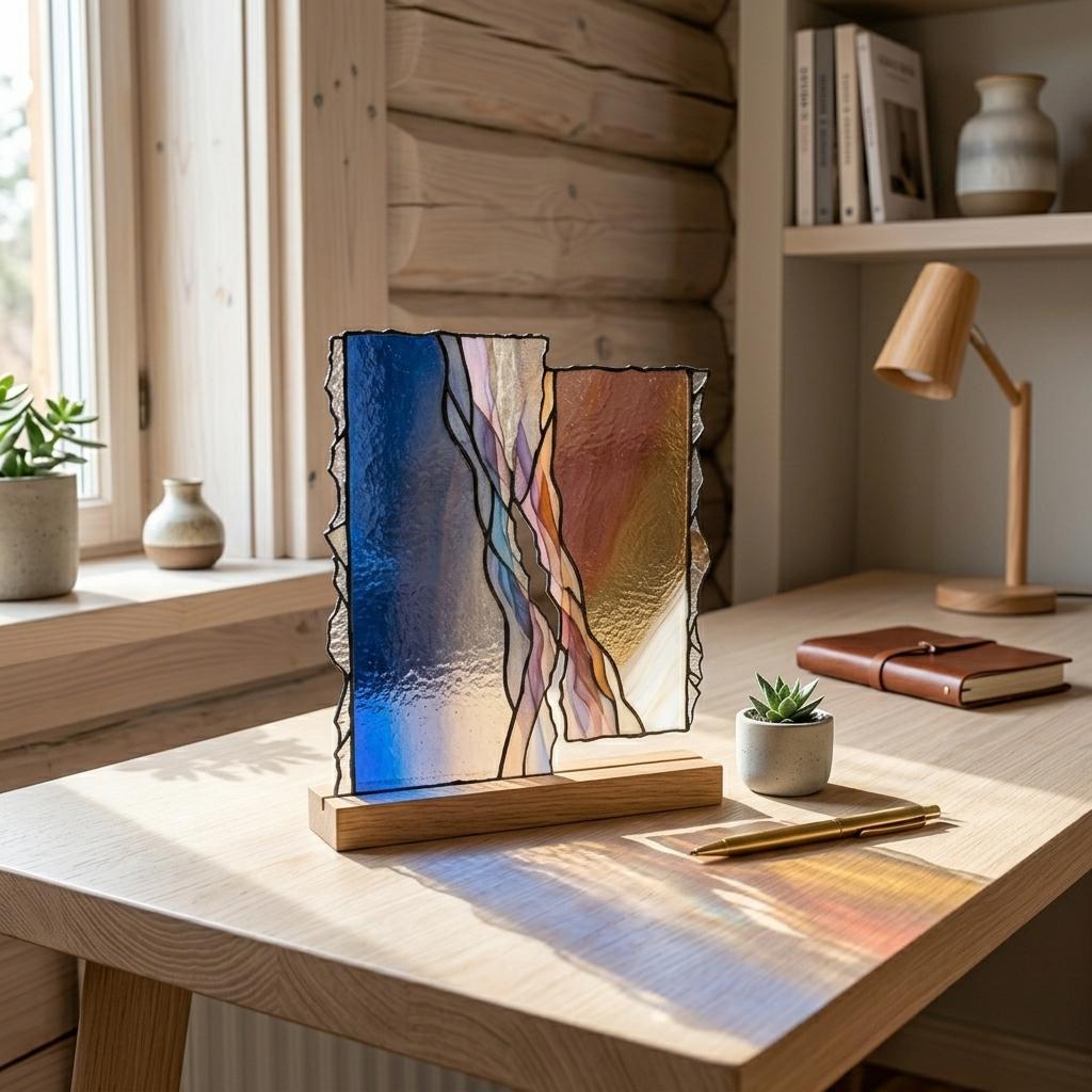 Geometric Sunset Glass Suncatcher