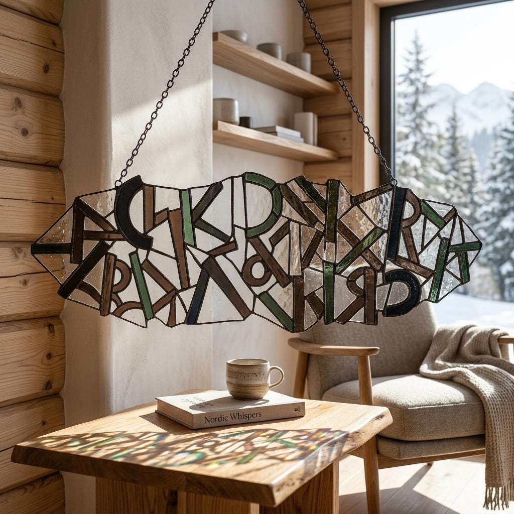 Chinese Character Glass Suncatcher