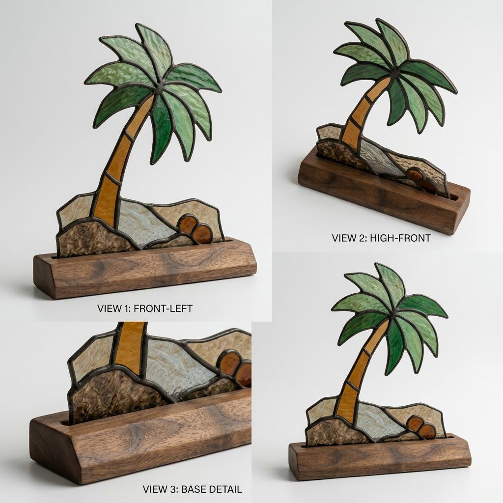 Tropical Palm Glass Decor