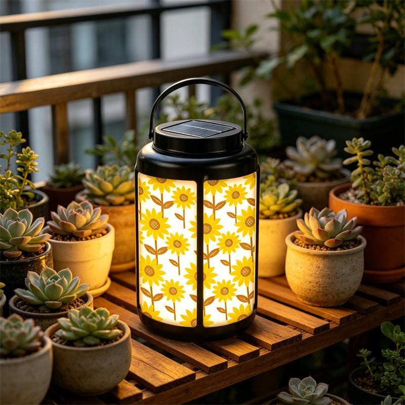 Sunflower Garden Solar Lantern